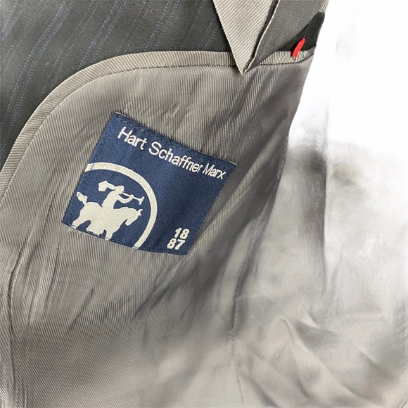 Hart Schaffner Marx Pinstripe Blazer Jacket Sportscoat Size 18 - Picture 3 of 4